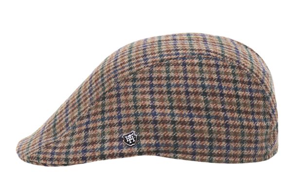Devon Houndstooth Lambswool Tweed Duckbill Cap - Image 3