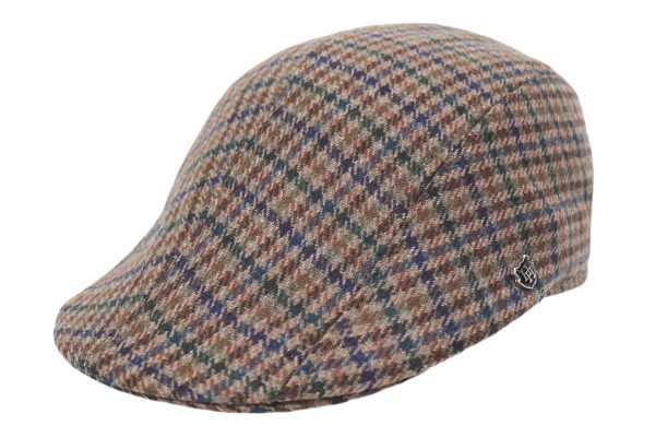 Devon Houndstooth Lambswool Tweed Duckbill Cap - Image 2
