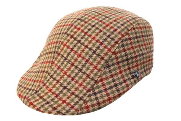 Devon Houndstooth Lambswool Tweed Duckbill Cap