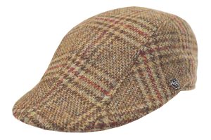 Kent Overcheck English Wool Tweed Duckbill Cap