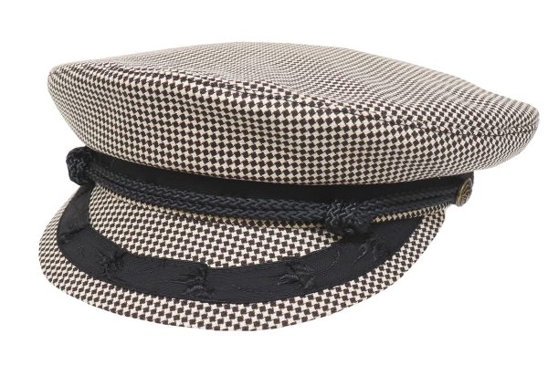 Black Check Greek Fisherman Cap