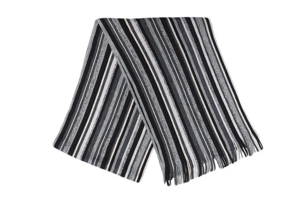 Wool Knitted Striped Scarf - Image 2