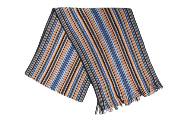 Wool Knitted Striped Scarf - Image 4