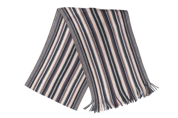 Wool Knitted Striped Scarf - Image 6