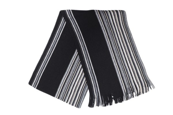 Wool Knitted Striped Scarf - Image 5