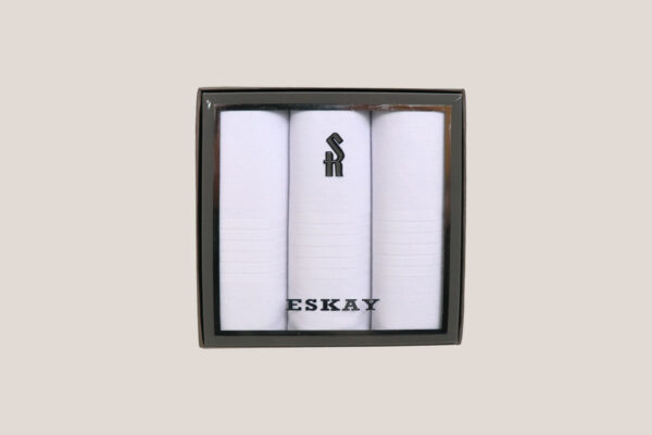 Gift Boxed Mens Hankies White 3pk